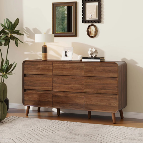 Tall drawer walnut finish - 9-drawer,