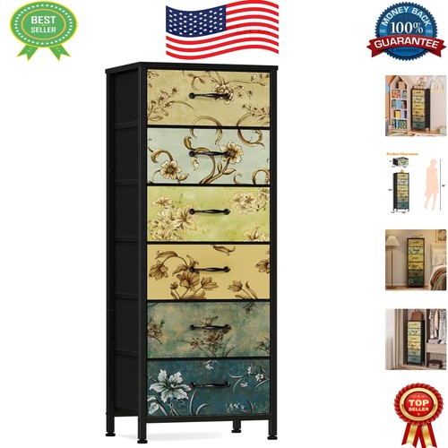 Drawer fabric dresser - 6-drawer,