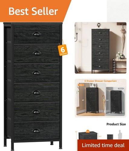Elegant drawer tall dresser - 6-drawer,